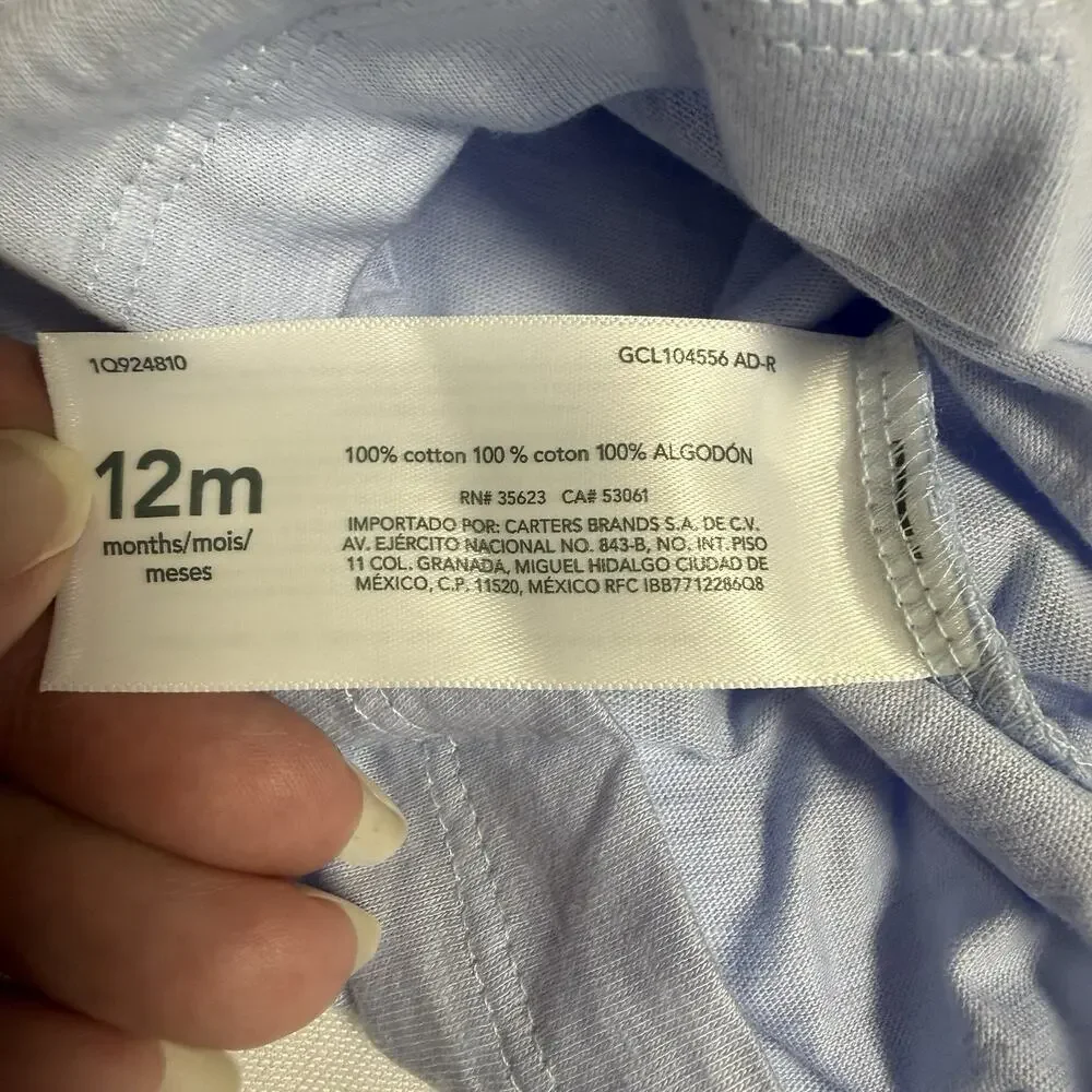 Carter's Baby Boy's Shirt & Pants Set 2 pc Outfit Size 12 Months Blue Sailboat